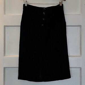 1960s Femme Fatale Faceted Button High Waist Rayon Velvet Pencil Skirt